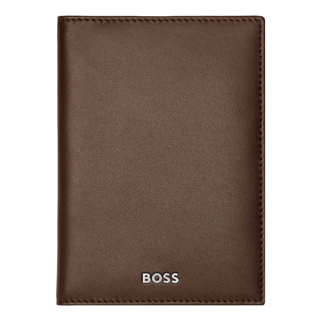 Hugo Boss Portapassaporto Classico Liscio Marrone HLP403Y