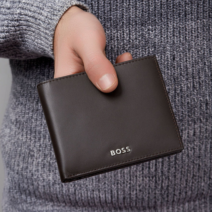 Hugo Boss Portafoglio Classico Liscio Marrone HLW403Y