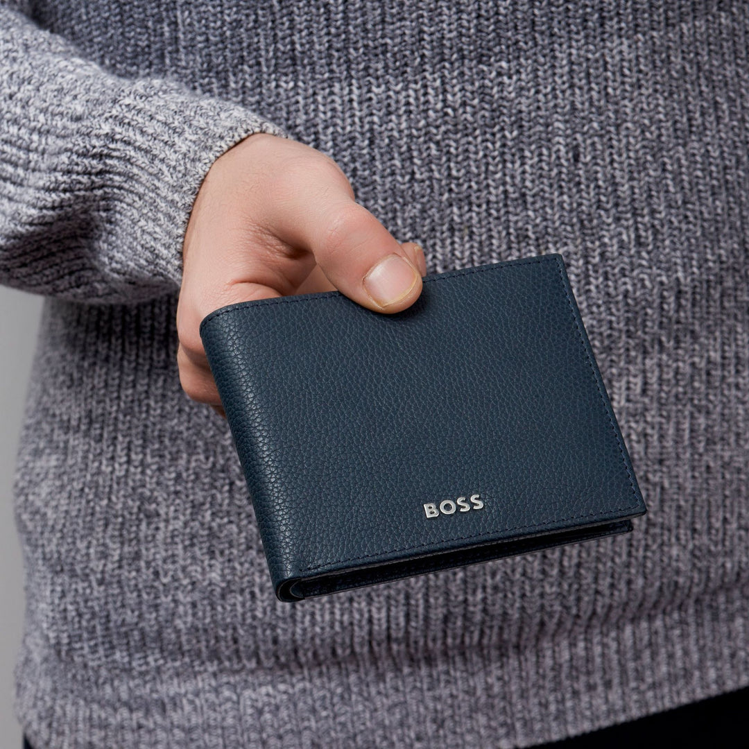 Hugo Boss Portafoglio Classico Granulato Blu Navy HLW416N
