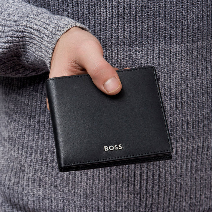 Hugo Boss Portafoglio con patta Classic Smooth Nero HLY403A