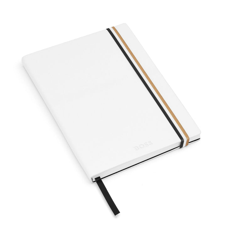 Hugo Boss Quaderno A5 Iconic Bianco a Righe HNH321WL