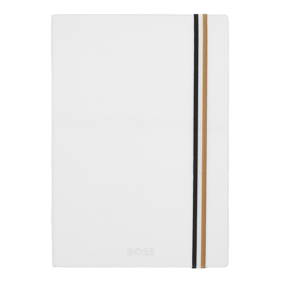 Hugo Boss Quaderno A5 Iconic Bianco a Righe HNH321WL
