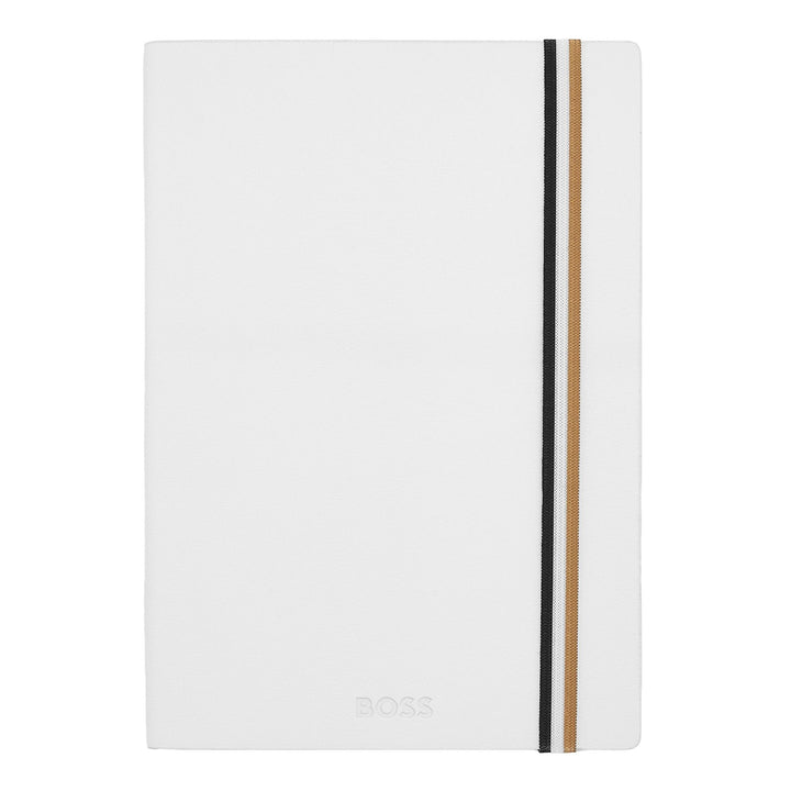Hugo Boss Quaderno A5 Iconic Bianco a Righe HNH321WL