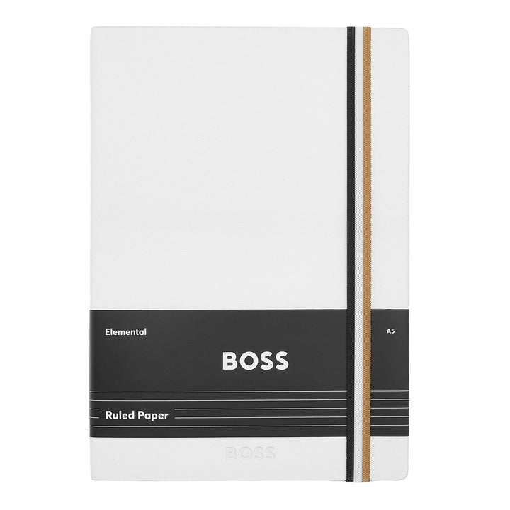 Hugo Boss Quaderno A5 Iconic Bianco a Righe HNH321WL