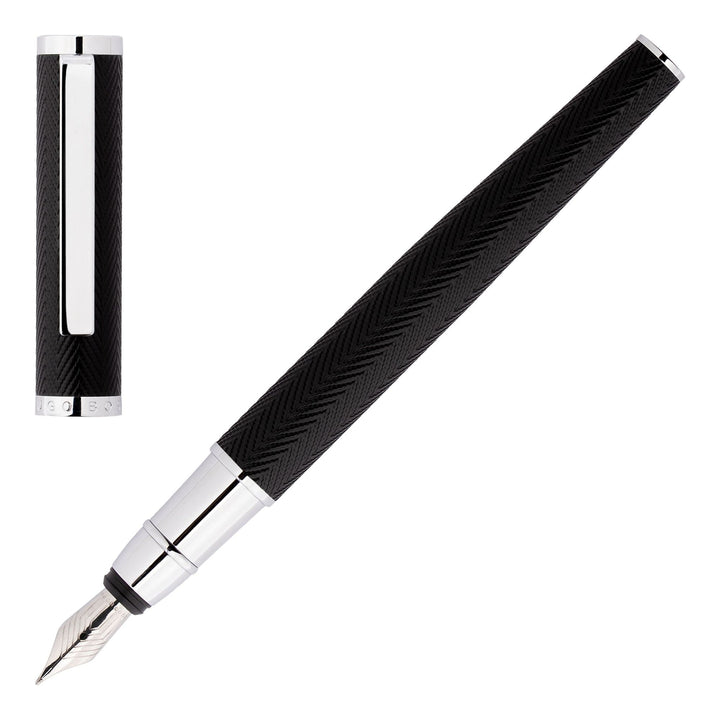 Hugo Boss Penna stilografica Formation Herringbone Chrome HSI1062B
