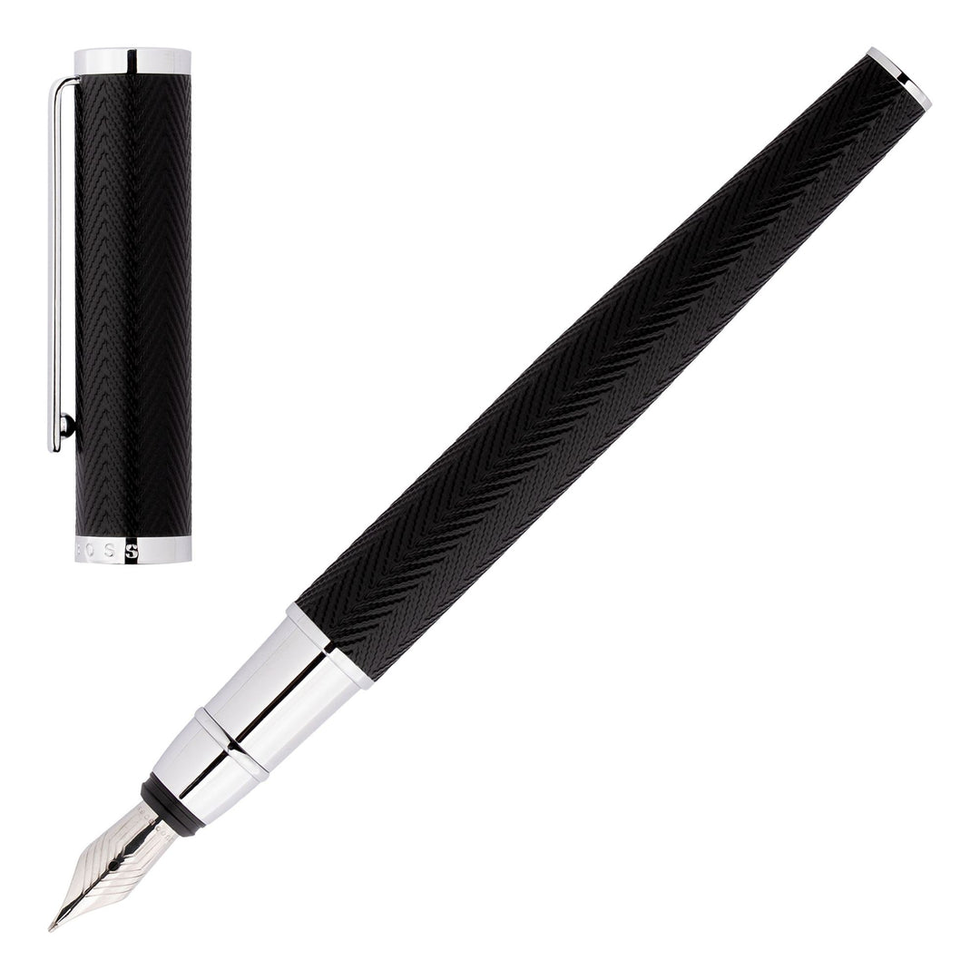 Hugo Boss Penna stilografica Formation Herringbone Chrome HSI1062B