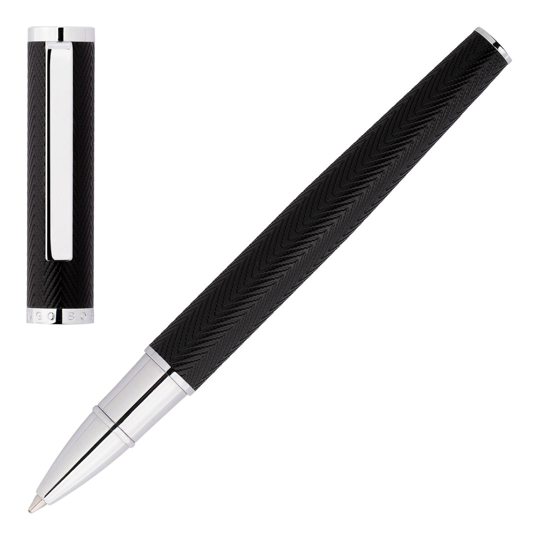 Hugo Boss Penna a sfera Formation Herringbone Chrome HSI1065B