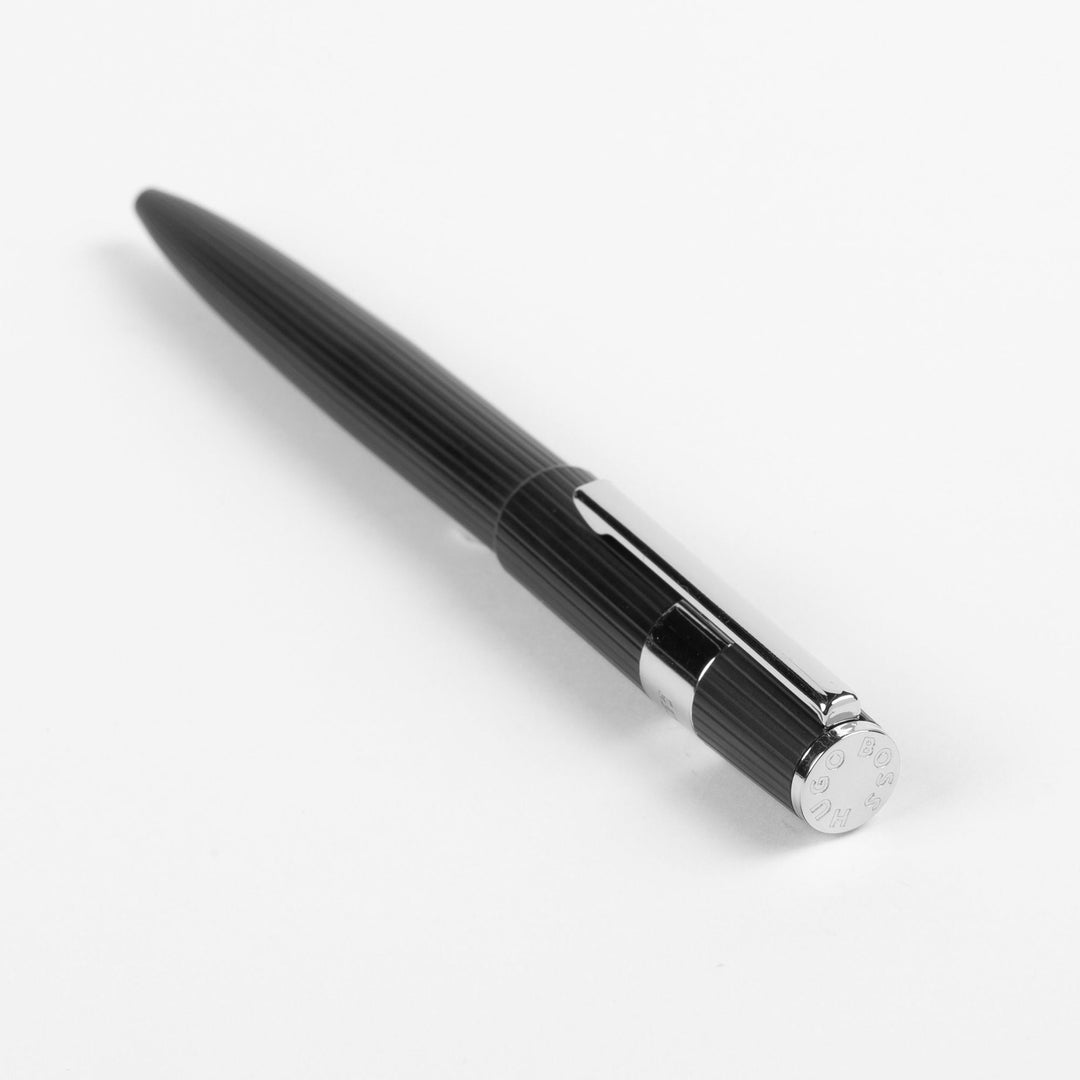 Hugo Boss Penna a sfera Gear Pinstripe Nero / Cromo HSV2854A