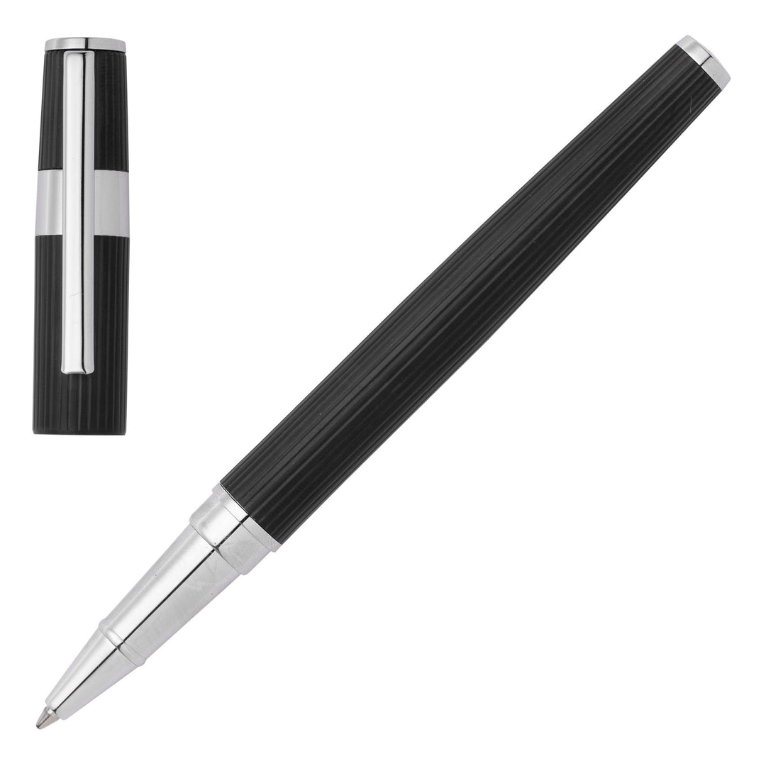 Hugo Boss Penna a sfera Gear Pinstripe Nero / Cromo HSV2855A