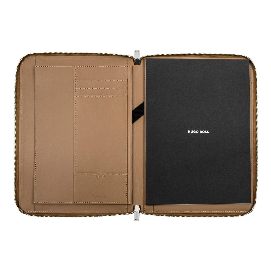 Hugo Boss Cartella portadocumenti zip A4 Pure Iconic Camel HTA410X