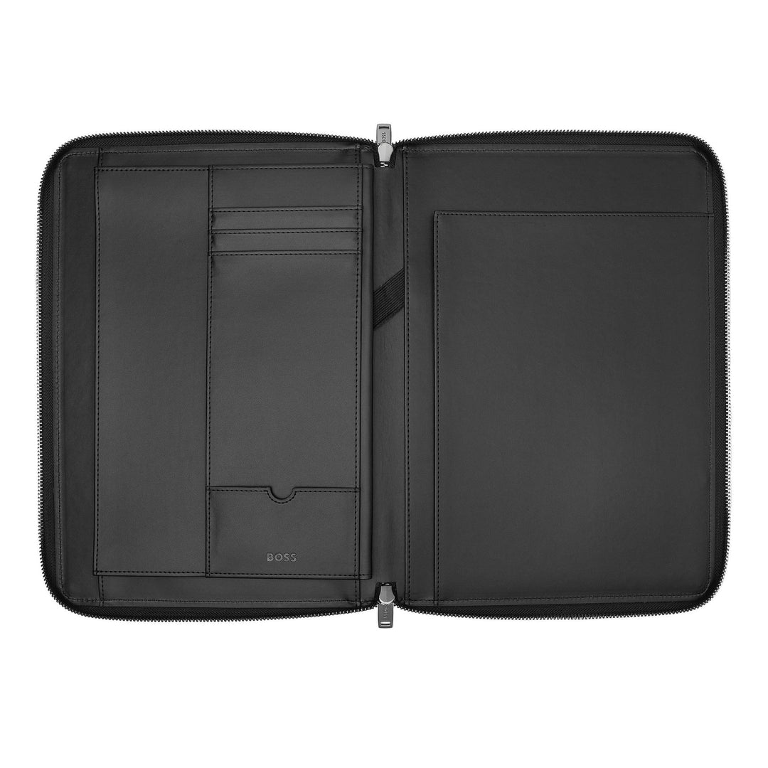 Hugo Boss Cartella per conferenze con cerniera A4 Monogram Zipped Nero HTA411A