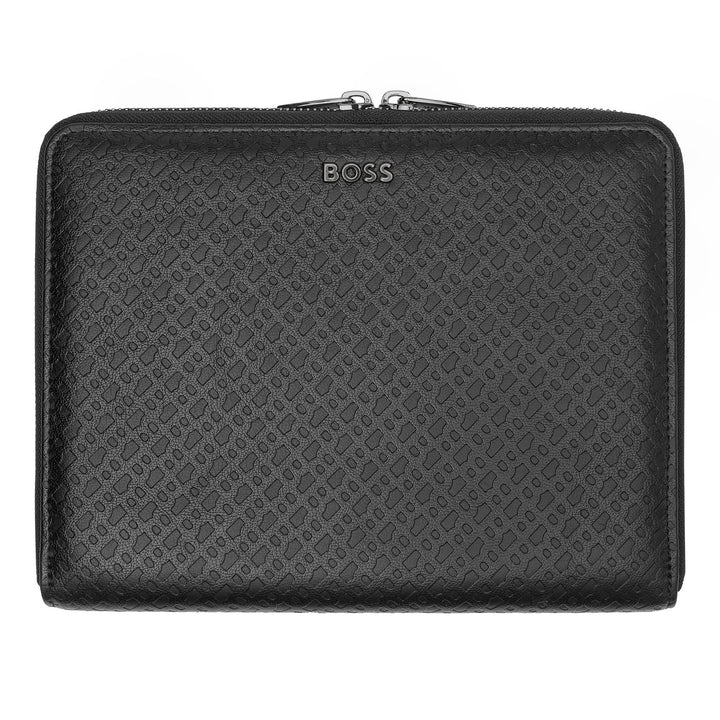 Hugo Boss Cartella per conferenze A5 Monogram Zipped Nero HTM411A