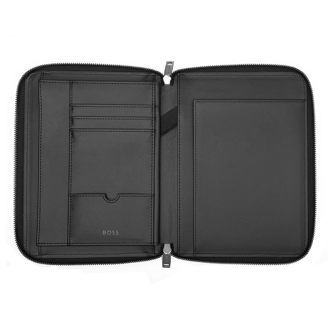 Hugo Boss Cartella per conferenze A5 Monogram Zipped Nero HTM411A