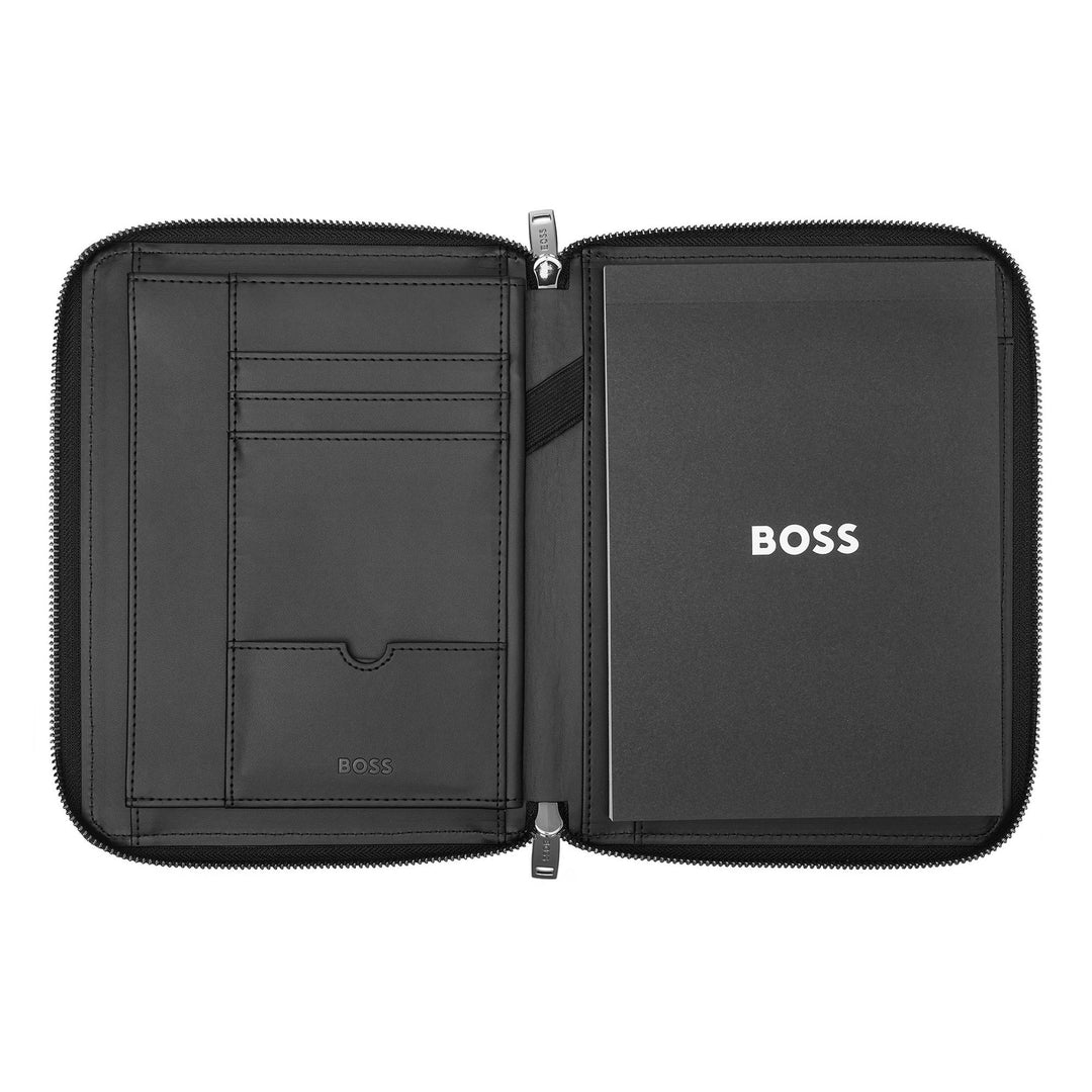 Hugo Boss Cartella per conferenze A5 Monogram Zipped Nero HTM411A