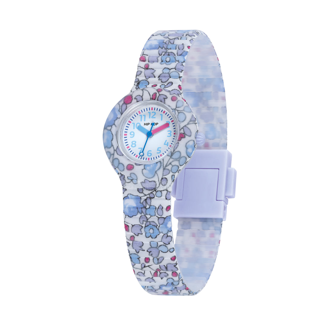 Hip Hop orologio Flower Power Light Blue 28mm HWU1270