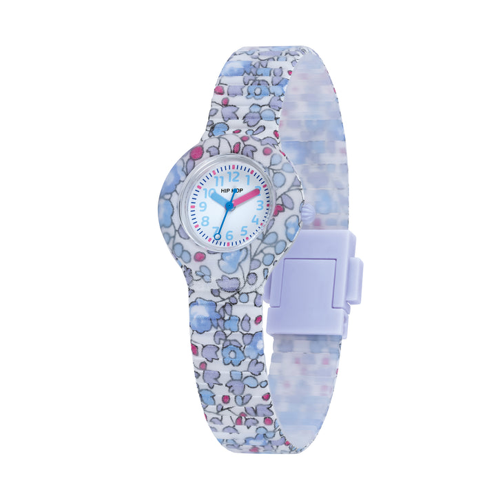 Hip Hop orologio Flower Power Light Blue 28mm HWU1270