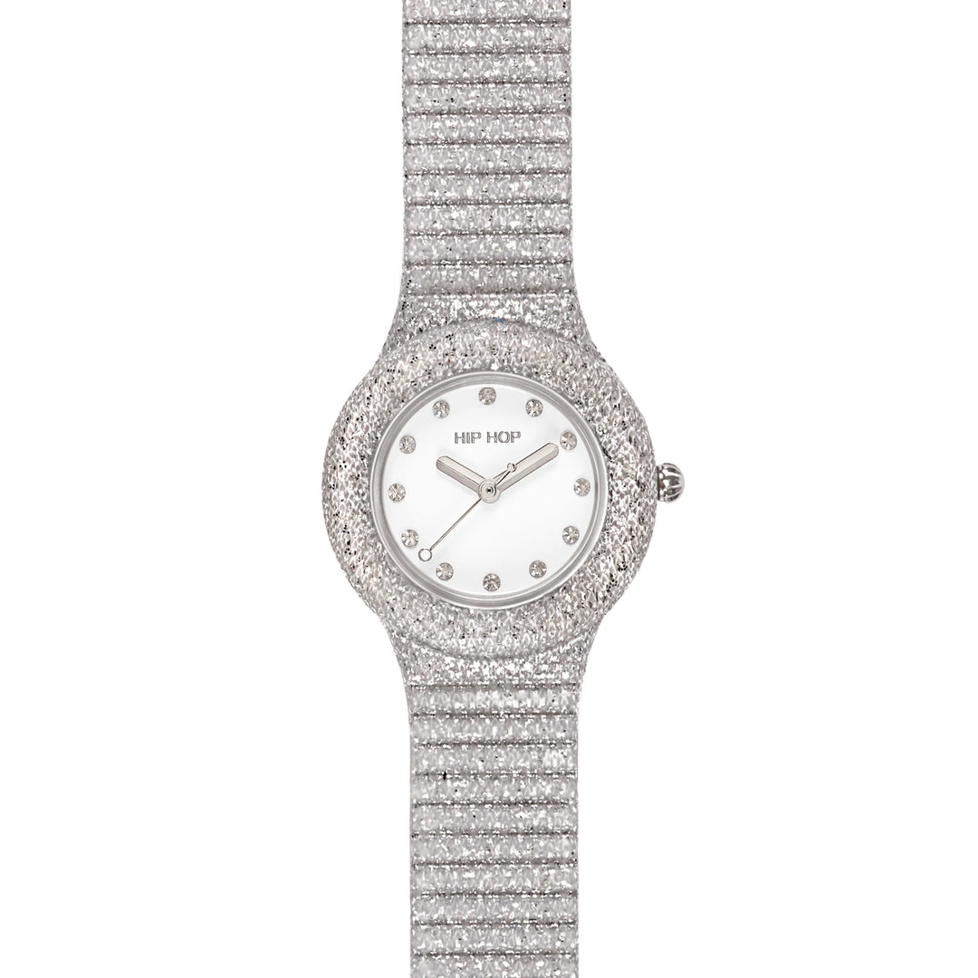 Hip-Hop-Uhr Silver Shimmer Crush 32 mm HWU1336
