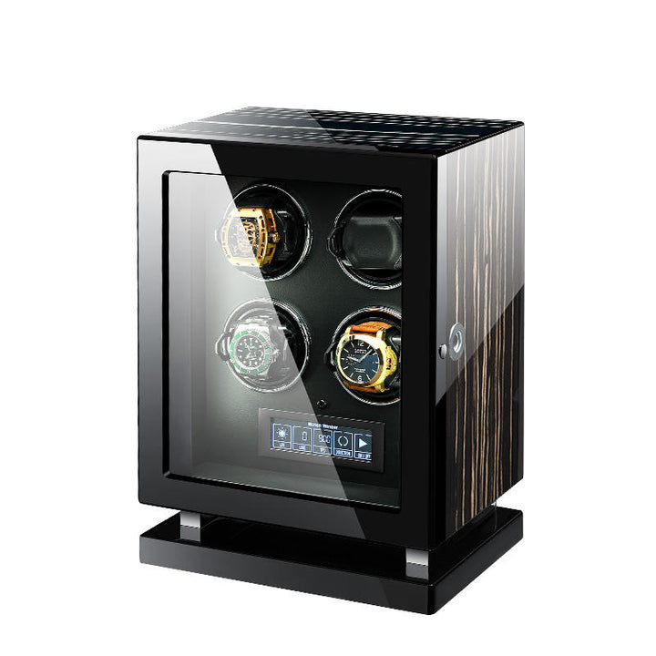 Capodagli scatola cofanetto rotore carica 4 orologi in legno con serratura smart e luce MQ6304