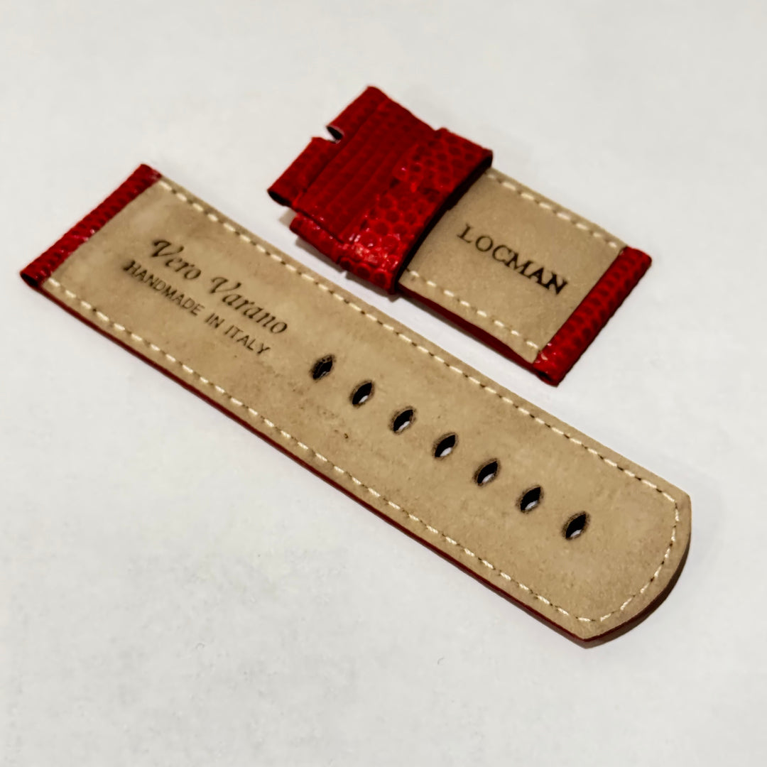 Locman cinturino 30mm pelle di lucertola rosso L-0001