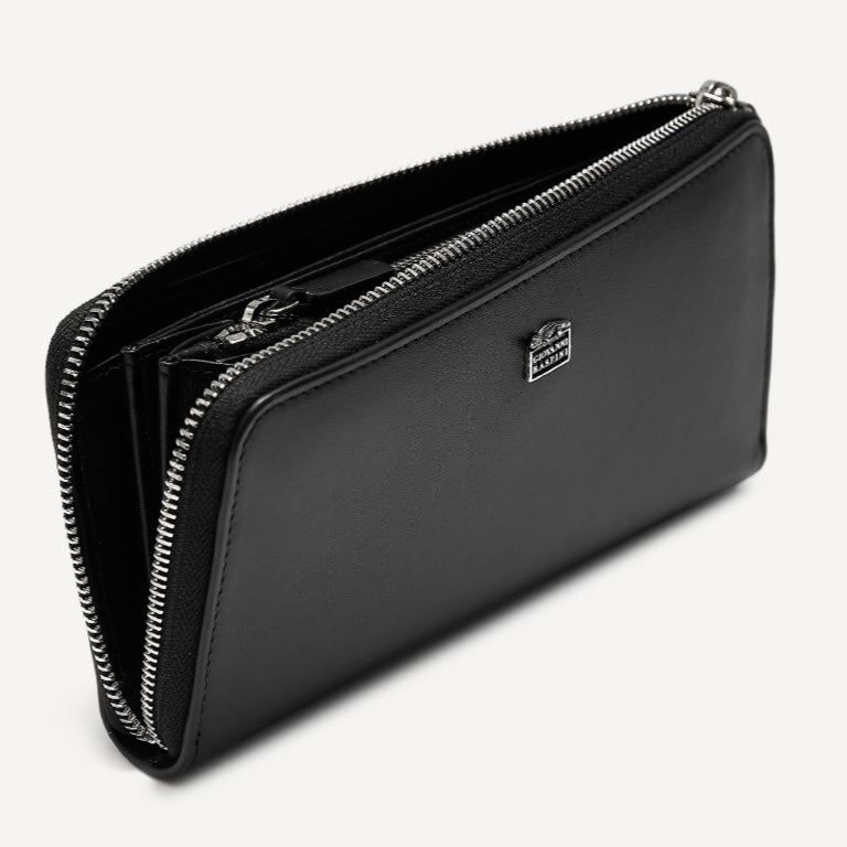 Giovanni Raspini portafoglio con zip grande pelle argento 925 L0009