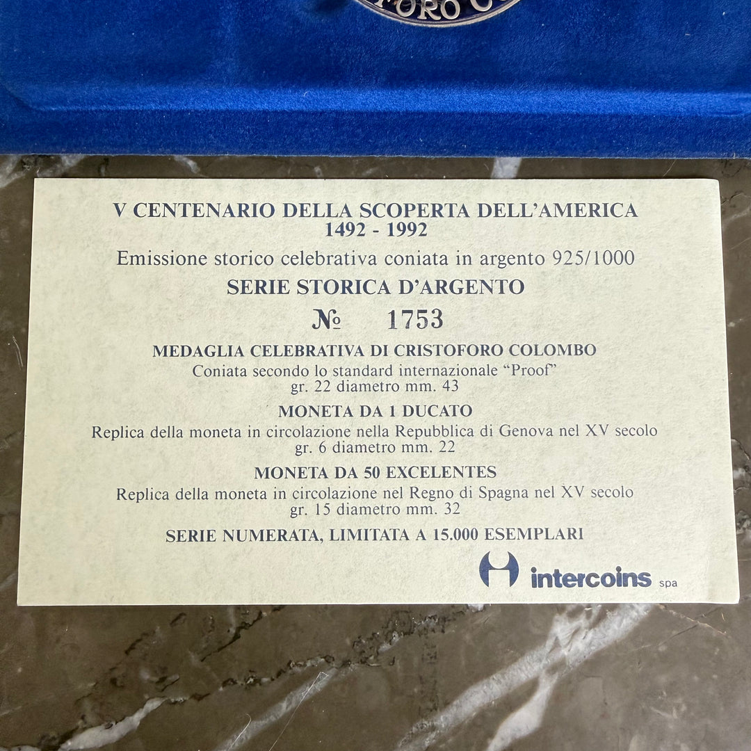 Set monete argento V centenario scoperta dell&