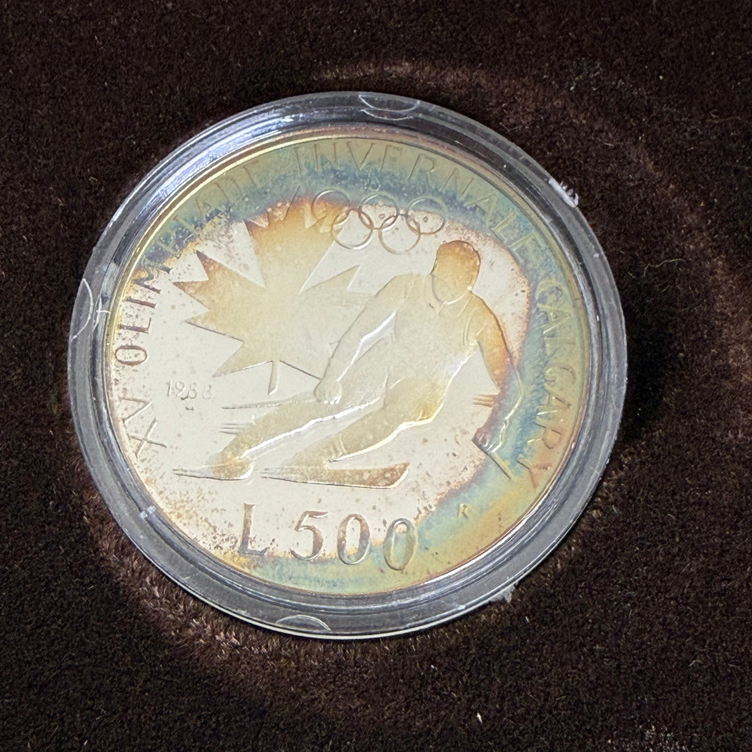 Monete in argento Repubblica di San Marino XV Olimpiade Invernale di Calgary e XXIV Olimpiade di Seul 1988