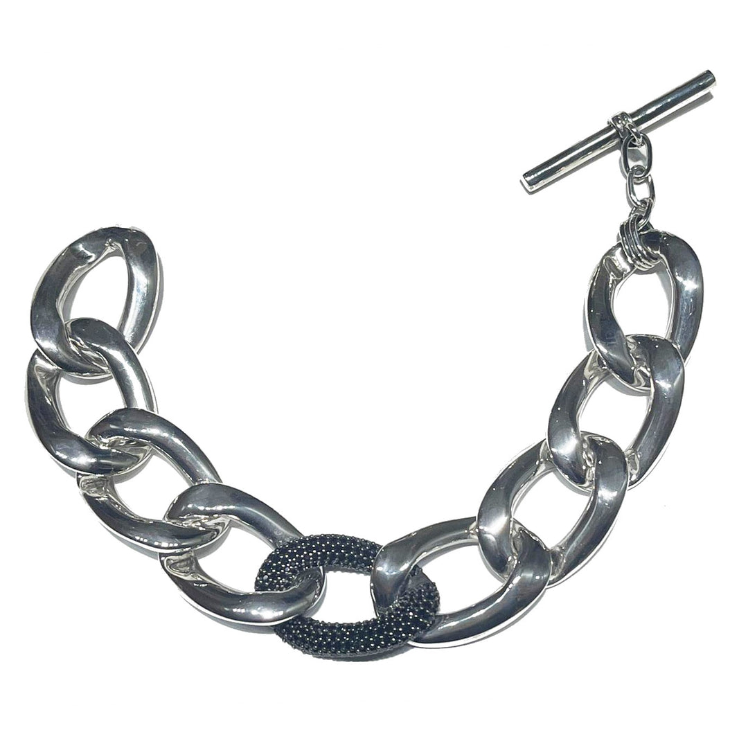 Sidalo bracciale Groumette argento 925 zirconi black M-4441-BL