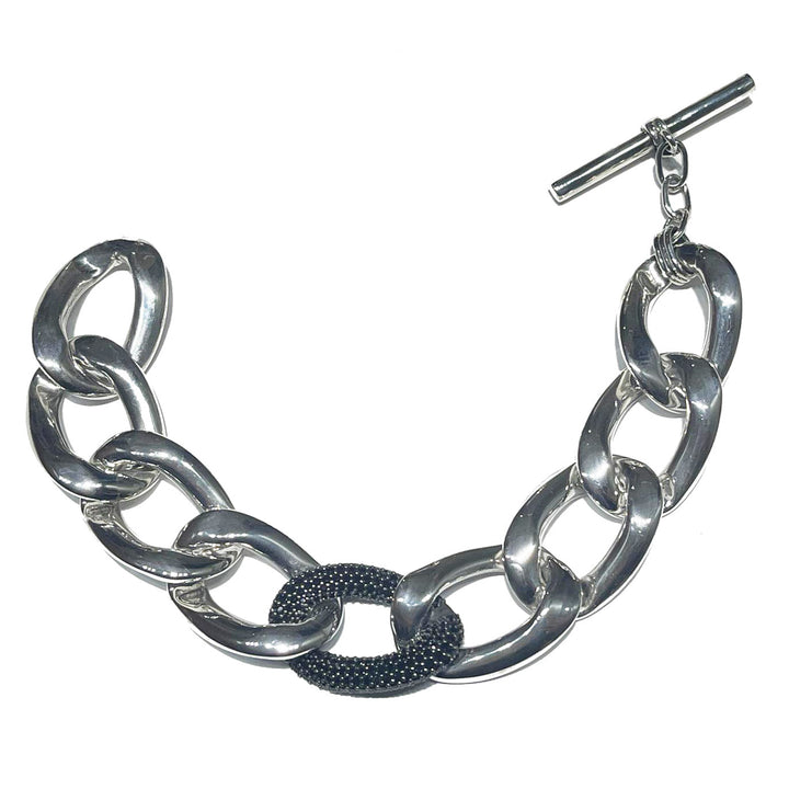Sidalo bracciale Groumette argento 925 zirconi black M-4441-BL