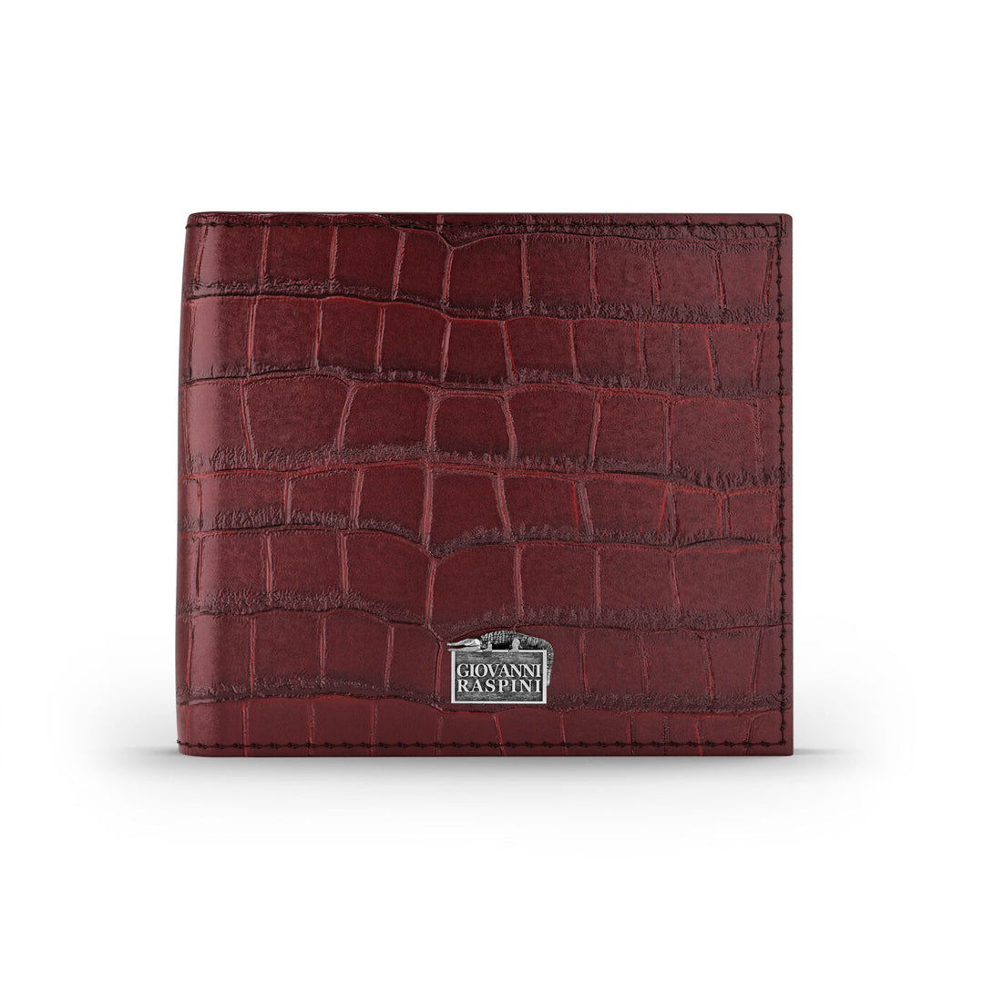 Giovanni Raspini portafoglio pelle croco borgogna argento 925 L0031