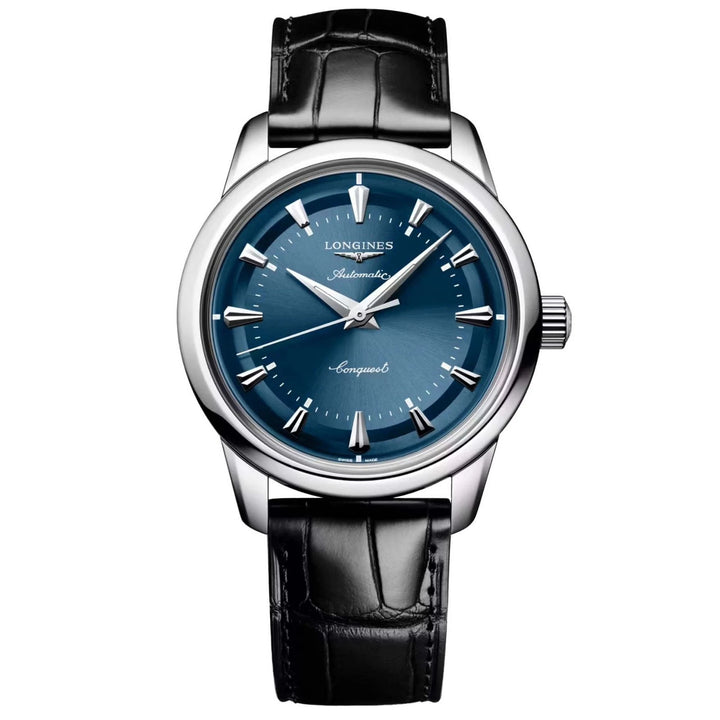 Longines orologio Conquest Heritage 38mm blu automatico acciaio L1.649.4.92.2,
