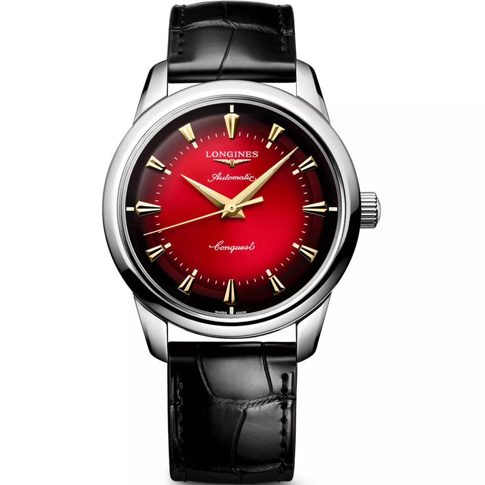 Longines orologio Conquest Heritage Year of the Snake Edition 40mm rosso automatico acciaio L1.651.4.09.2