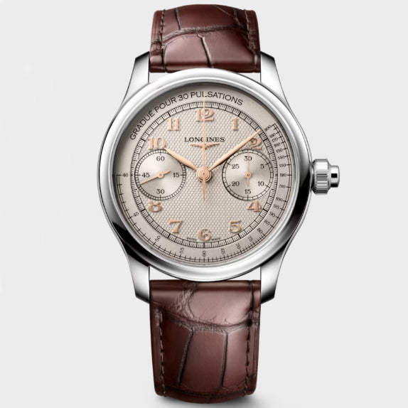 Longines orologio Master Collection Chrono Monopusher 41mm avorio manuale acciaio L2.960.4.78.2