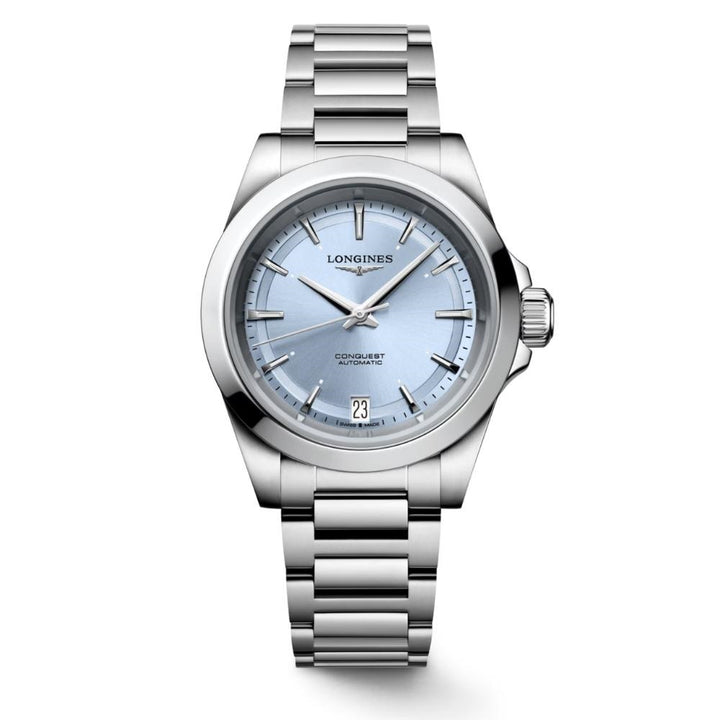 Longines orologio Conquest 34mm azzurro automatico acciaio L3.430.4.92.6