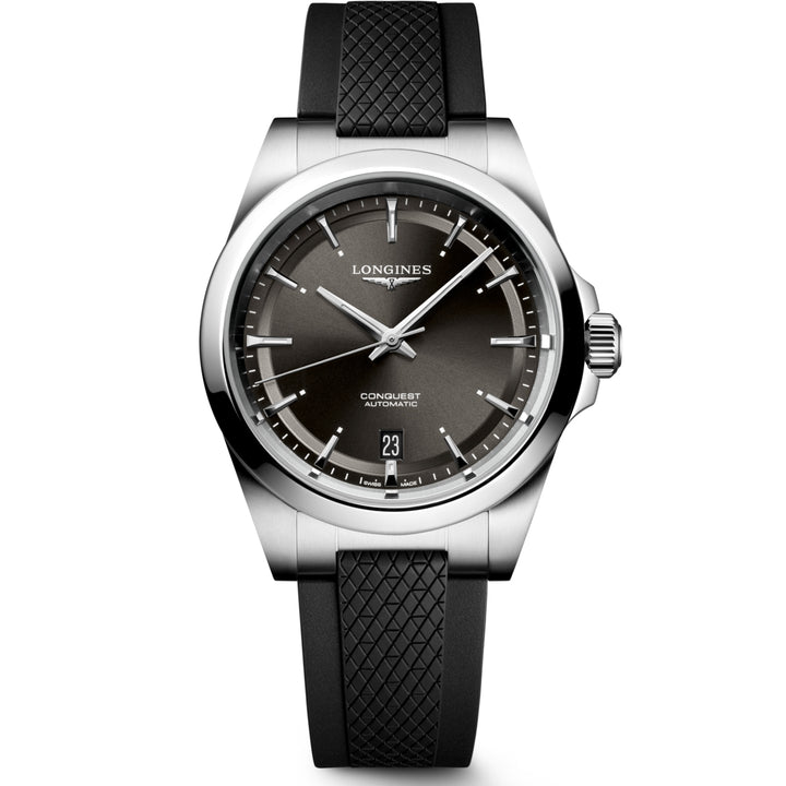 Longines orologio Conquest 38mm nero automatico acciaio L3.720.4.52.9