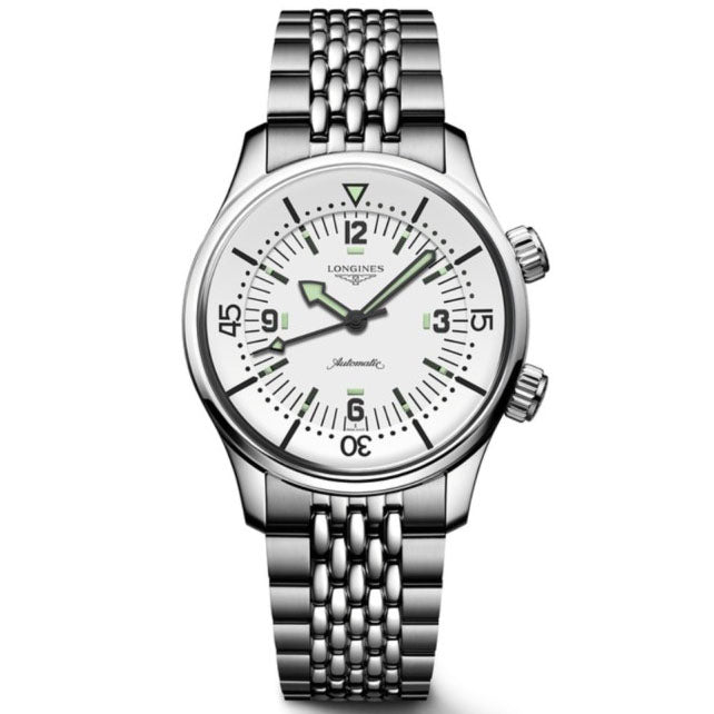 Longines orologio Legend Diver 38mm bianco automatico acciaio L3.764.4.99.6