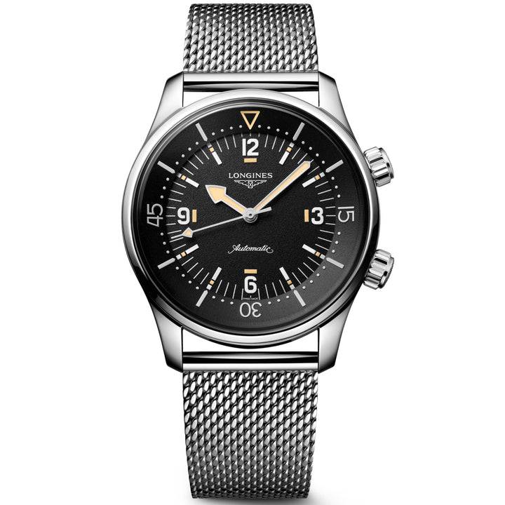 Longines orologio Legend Diver 59 42mm nero automatico acciaio L3.795.4.59.9