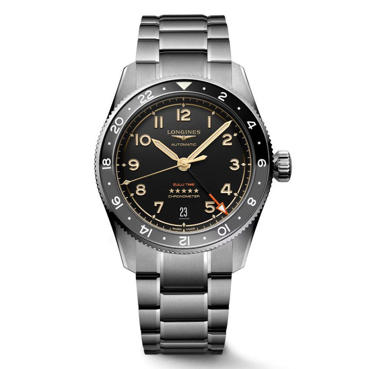 Longines orologio Spirit Zulu Time 39mm antracite automatico titanio L3.802.1.53.6