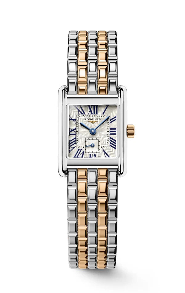 Longines orologio Mini Dolcevita 21.50x29.00mm argento quarzo oro 18kt acciaio L5.200.5.71.7