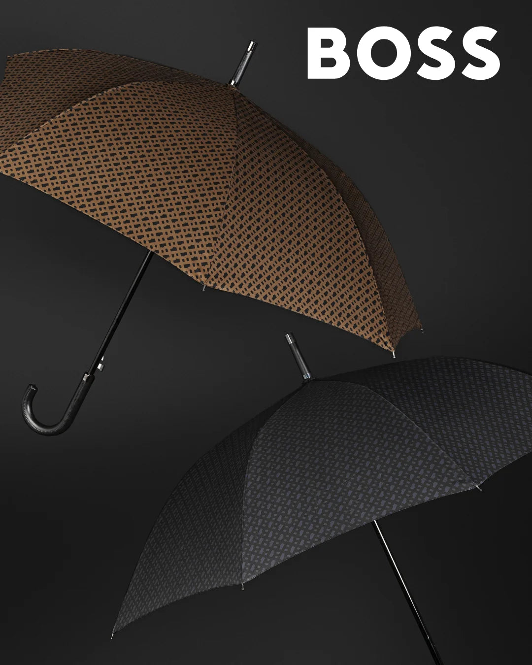 Hugo Boss Ombrello Monogramma Grigio Scuro HUN310J