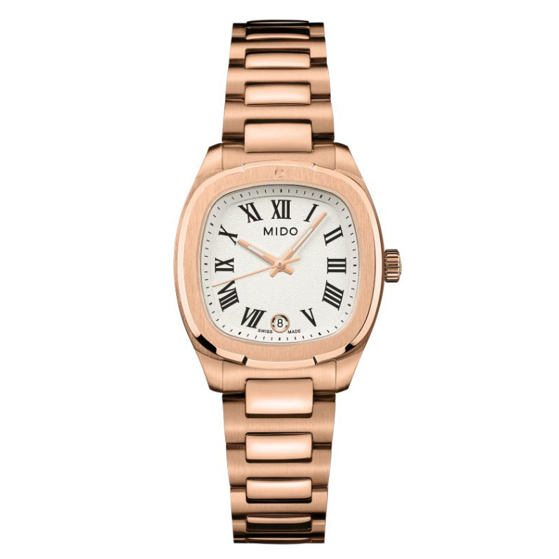 Mido orologio Multifort TV 28mm avorio quarzo acciaio PVD oro rosa M049.110.33.263.00
