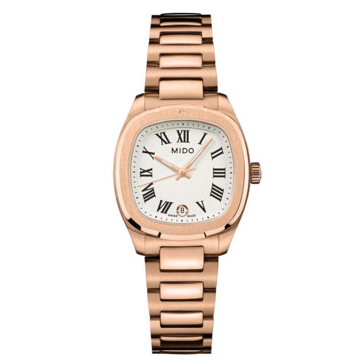 Mido orologio Multifort TV 28mm avorio quarzo acciaio PVD oro rosa M049.110.33.263.00