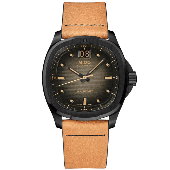 Mido orologio Multifort TV Big Date 40mm grigio automatico acciaio finitura PVD nero M049.526.36.081.00