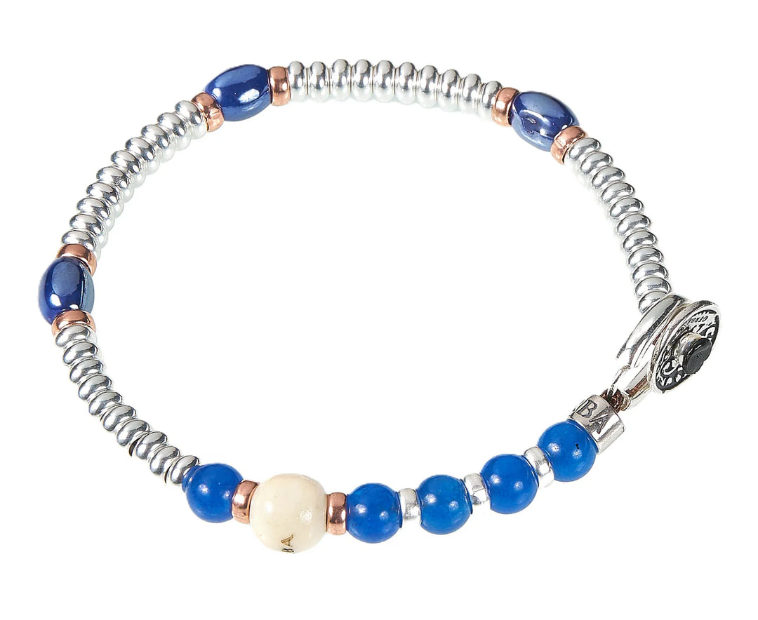 Gerba bracciale Mon Amour argento 925 agata blu ceramica MA16