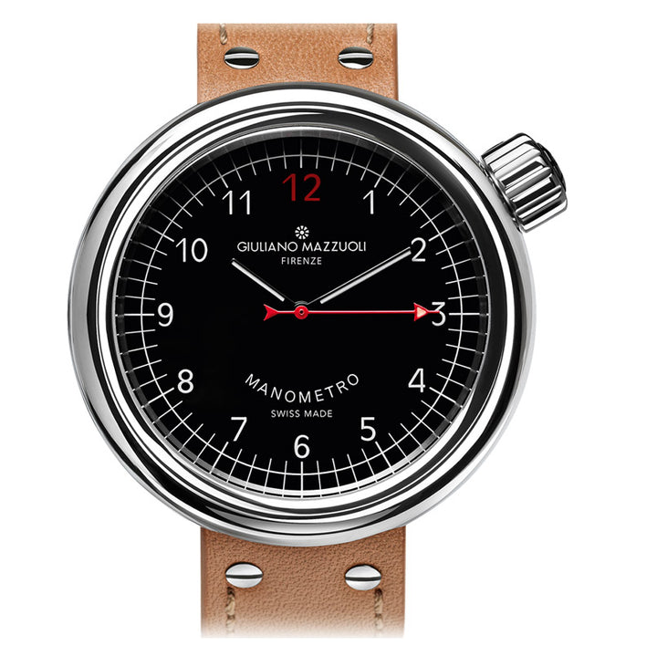 Giuliano Mazzuoli Manometer watch 45mm black automatic steel MRP02N