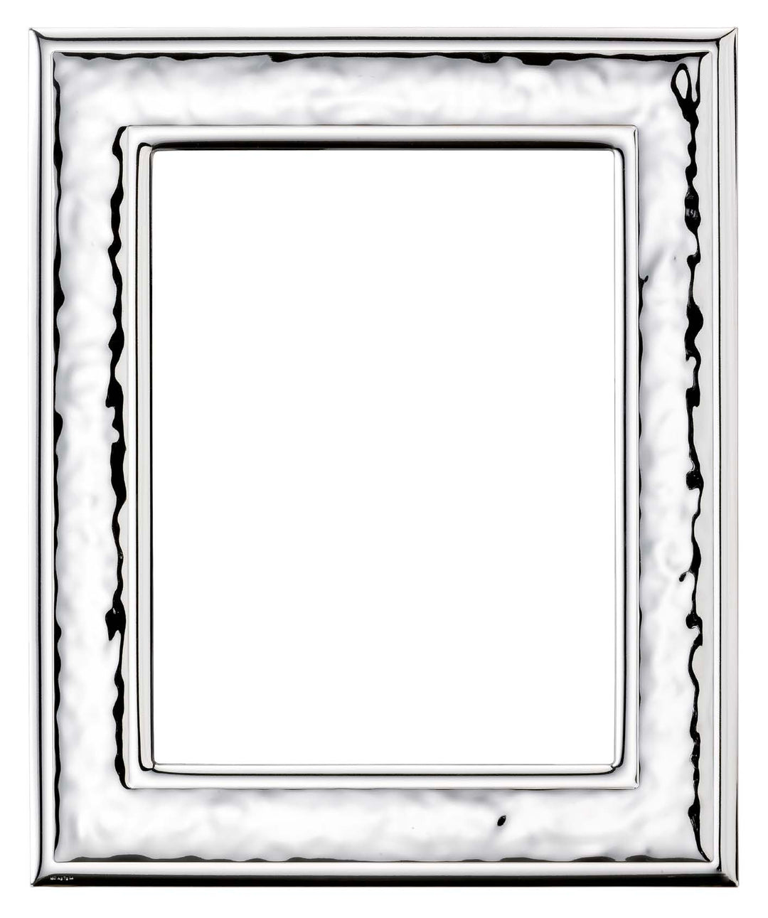 Sovrani cornice portafoto bilaminato argento lucido retro legno bianco 18x24cm B685