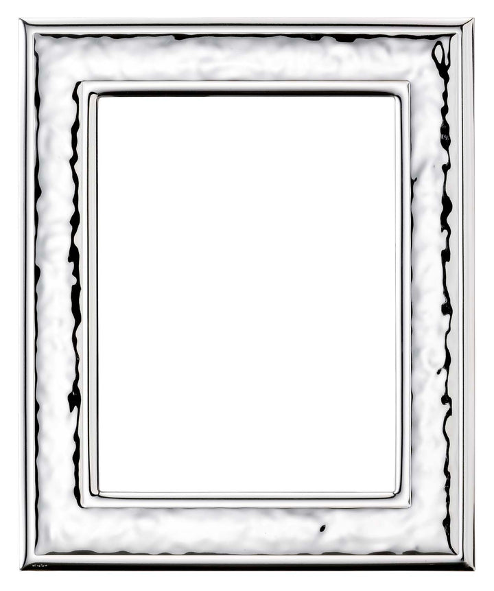 Sovrani cornice portafoto bilaminato argento lucido retro legno bianco 18x24cm B685