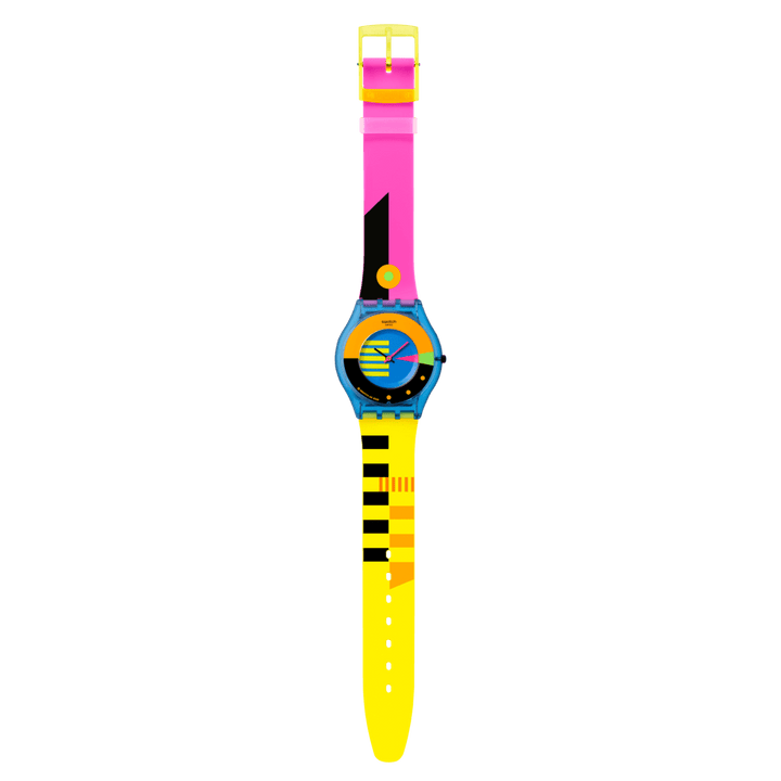 Swatch orologio NEON FLUMOTIONS Originals Skin 34mm SS08S101