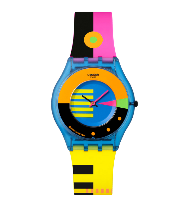 Swatch orologio NEON FLUMOTIONS Originals Skin 34mm SS08S101