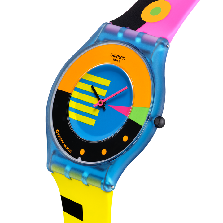 Swatch orologio NEON FLUMOTIONS Originals Skin 34mm SS08S101