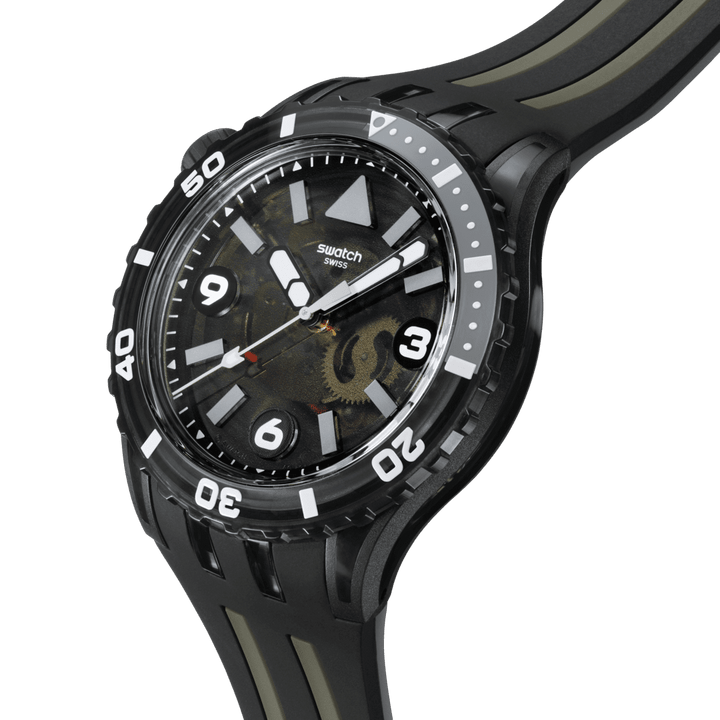 Swatch orologio SCUBAQUA BLACK SEA NETTLE 44mm SSCU09B100